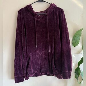 green tea - purple velvet hooded sweatshirt